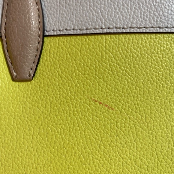 Kate Spade Leather Eva‎ Colorblock Medium Top Zip Satchel Bag in Limelight - Picture 5 of 11